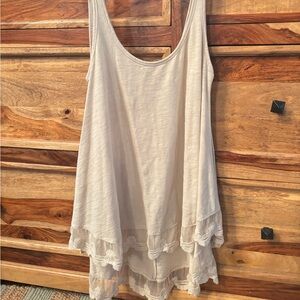 Chic Cream Lace Hem Camisole